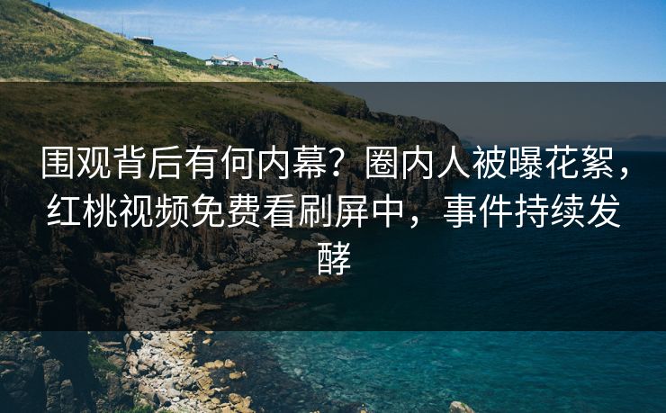 围观背后有何内幕？圈内人被曝花絮，红桃视频免费看刷屏中，事件持续发酵