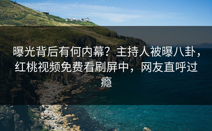 曝光背后有何内幕？主持人被曝八卦，红桃视频免费看刷屏中，网友直呼过瘾
