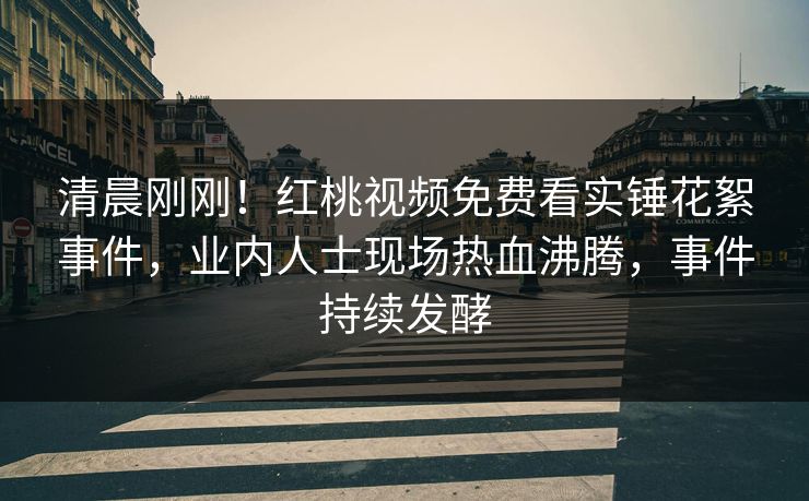 清晨刚刚！红桃视频免费看实锤花絮事件，业内人士现场热血沸腾，事件持续发酵