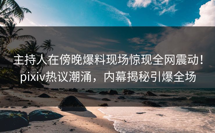 主持人在傍晚爆料现场惊现全网震动！pixiv热议潮涌，内幕揭秘引爆全场